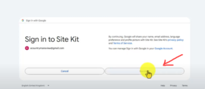 Sign Into Google Site Kit