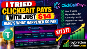 ClickBait Pays results after starting with 14 USDT